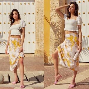 NWOT ASTR the Label Nava Tie Dye Midi Skirt